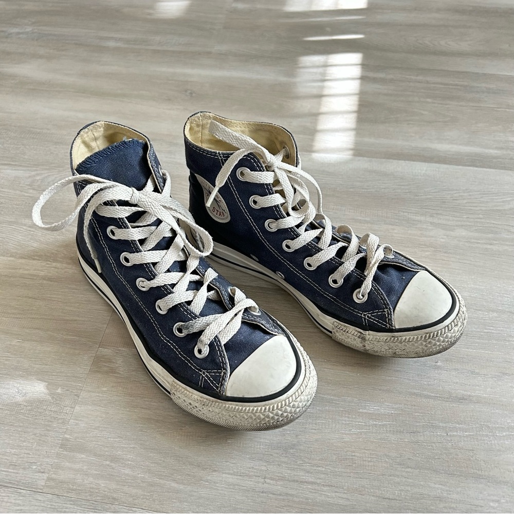 Navy Blue High Top Converse